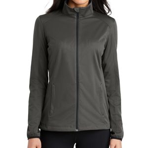 Port Authority black soft shell jacket front side pockets EUC